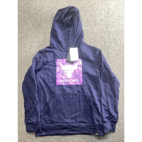 Under Armour UA Project Rock Dwayne Johnson Loose Fit Hoodie Youth Medium - Picture 1 of 8